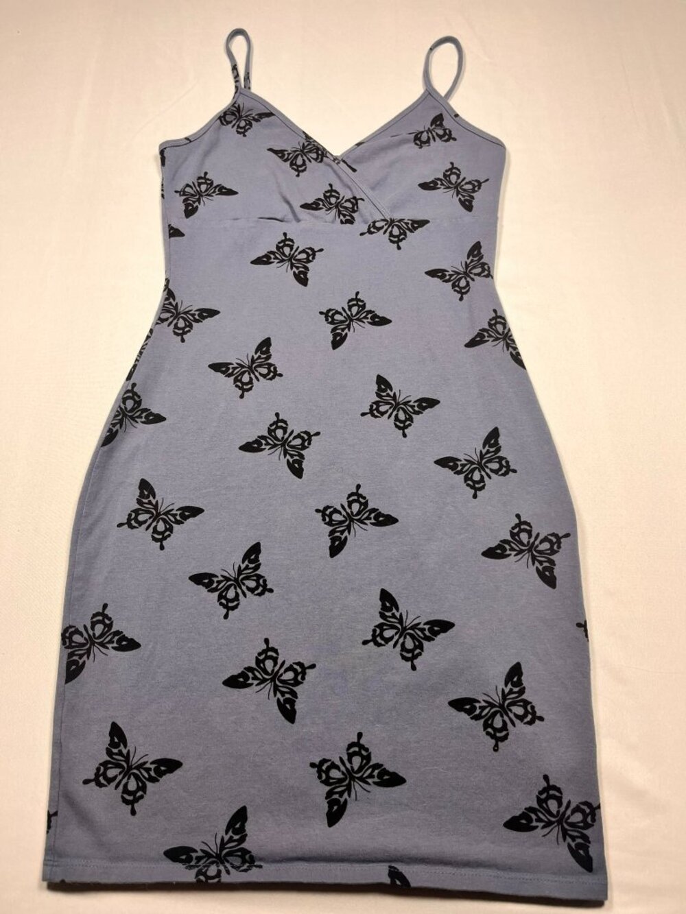 Wild Fable Blue Butterfly Print Cami Bodycon Mini Dress M Y2K Grunge Aesthetic